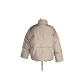 Dazy Oversized Short Puffer Jacket M Beige Full Zip Stand Collar Drawstring Hem Size M Photo 1