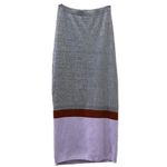 Free People  OB962007 Color Block Knit MIDI Skirt with Side Slit Size M Photo 2