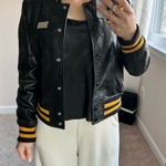 Leather jacket with fancy skull. XS/S Black Photo 0