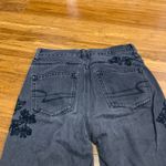 American Eagle Outfitters Black Embroidered Mom Jeans Womens Size 0 High Rise Photo 4