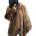 Vintage luxurious Genuine Fur Coat in shades of brown tan and cream Size M Photo 1