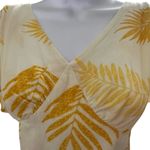 Madison & Berkeley Anaya Flutter Sleeve Midriff Leaf Print Size Medium Top Photo 6