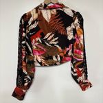 A. Peach Buckle Floral Crochet Cropped Blouse Size S Orange Photo 8