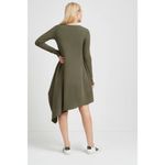 Marcella Size‎ M Olive Green Long Sleeve Knit Asymmetrical Hem Dress Minimalist Size M Photo 5