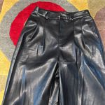 7 For All Mankind Black Faux Leather Easy Trouser Pants Baggy Fit High Waisted S Photo 1