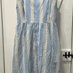 Summersalt  Womens Dress 2XL Organic Cotton Bow Stripe Midi Smock Summer Fair Photo 0