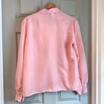 Rhapsody  Women’s M Vintage 80s Pink Feminine Eyelet Lace Cuffs Coquette Blouse Photo 4