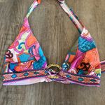 Trina Turk  Bikini Halter Top Multicolor Golden Circle Ring Size 6 Photo 1