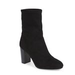 Vince Camuto  Sendra Boots Womens Black Microsuede Ankle Sock Heeled Bootie Photo 2