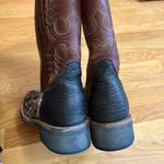 Roper Women’s 8.5 Cowboy Cowgirl Boots Brushed Cowhide Leather Riding Western Brown Photo 2
