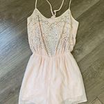 Hollister Sleeveless Studded Light Pink Romper ~ Open Racerback ~ Women’s Size M Photo 6
