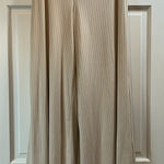 Lulus  Creme Ribbed Wide Leg Casual Pull On Elastic Waist Pants - Size Small Photo 0