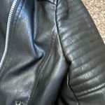 Topshop  Rosa Black faux Leather Jacket Photo 4