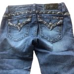 Miss Me  signature cuffed skinny jeans 26 low rise dark wash stretch rhinestones Photo 3