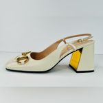 Gucci  Horsebit Malaga Logo Marmont Block Heel Leather Slingback Pumps EU 41.5 Photo 8
