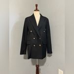 ZARA  Bloggers Fav Black Double Breasted Lapel Collar Shoulder Pads Blazer Size M Photo 1