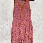 Poupette St. Barth  pink and orange mini dress with side tie tassels XS Photo 0