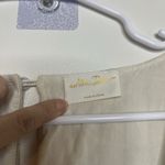 Allie Rose Women Linen Blend Romper Sz L Stripe Sleeveless Side Pockets Beige Green Size L Photo 3