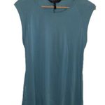 BCBG Max Azria Cristi Sleeveless Drape Back Top Dusty Blue Size Medium NWT Photo 3