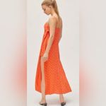 Urban Outfitters ‎ Outfitters Ooh La La Orange Red Rouge Side-Slit Romper Overlay Maxi Dress Photo 3