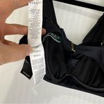 Ralph Lauren Beach Club Solid Black Ruffle Underwire Bikini Bra Swim Top Size 8 Photo 5