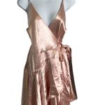 Lost + Wander  Mademoiselle Satin Wrap Dress Sz M Photo 7