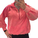 Zenana Women's Pink Quarter-Zip Hoodie Sweatshirt Photo 0