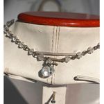 Vintage 50's Triple Strand Aurora Borealis Glass Bead Necklace Faceted Beads Silver Photo 3