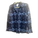 Dickies ✨ Women's Long Sleeve Pattern Sz M Shirt, French Blue/Deep Blue Print✨ Photo 1