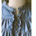 Anthropologie MAEVE by  Boho Denim Ruffled Bohemian Blouse Top ~ Women's SMALL Photo 4