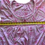PINK LABEL Nightgown Large Pink Floral Knit Butterfly Cap Sleeve Knee Length Photo 6