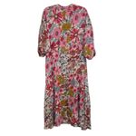 Entro Floral Print Maxi Dress Long Sleeve V Neck Bohemian Cottagecore Style Photo 2