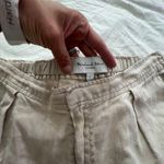Michael Stars Flynn linen ankle length trousers in Castle tan nude L Photo 4
