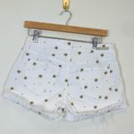 Pilcro Anthropologie  embroidered white denim shorts. Size 26 Photo 3