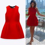 ZARA Red Structured Sleeveless Mini Dress Photo 2