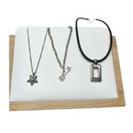 Three silver toned necklace set Photo 0