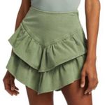 MOTHER The Ruffle Mini Skirt Size 26 Green Photo 0