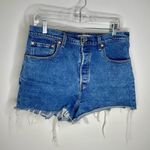 Levi's Levi’s Ribcage Shorts Blue Raw Hem Button Fly Cut Off Size 31 Photo 4
