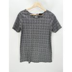 Victoria R Top Women SIZE M Black Plaid Short Sleeve Keyhole Tie Back Clueless Size M Photo 6