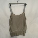 DKNY Tussah Silk Tank Top Beige Gray Size Medium Sleeveless Luxury Minimalist Photo 3