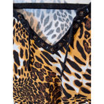 Belldini Size S Womens Brown Animal Print Long Sleeve V Photo 4