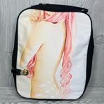 Unique backpack of a women / feminine pink hair bag , purse White Photo 5