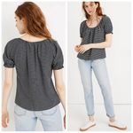 Madewell  • texture & thread peasant striped boxy top Photo 6
