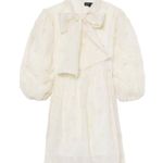 Sister Jane Sunstone Bow Dotted Puff Sleeve Mini Dress Size Medium Pearled Cream Photo 4