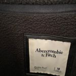 Abercrombie & Fitch Black Fleece Moto Faux Leather Pullover Sweatshirt Size M Photo 2