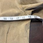 A.M.I. Leather Jacket Tan Brown Suede Button Up Womens Medium Career Photo 11