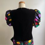 Saks 5th Avenue Vintage Saks Fifth Avenue Velvet Silk Polka Dot Drop Waist Party Dress Bow 10 Photo 6