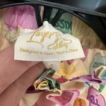 Layerz Blouse Top Women’s Med Short Sleeve Button Up Valentine Candy NWT Photo 1