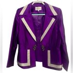 Lily & Taylor Purple Wool Silk Blazer Size 12 Photo 0