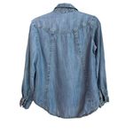 Cloth & Stone  XS Blue Tencel Button-Down Denim Shirt Lightweight Pocket Photo 2